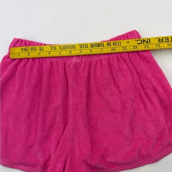 PINK Victoria’s Secret Terry Cloth Lounge Shorts Pink Logo Elastic Waist Size M - Picture 10 of 13